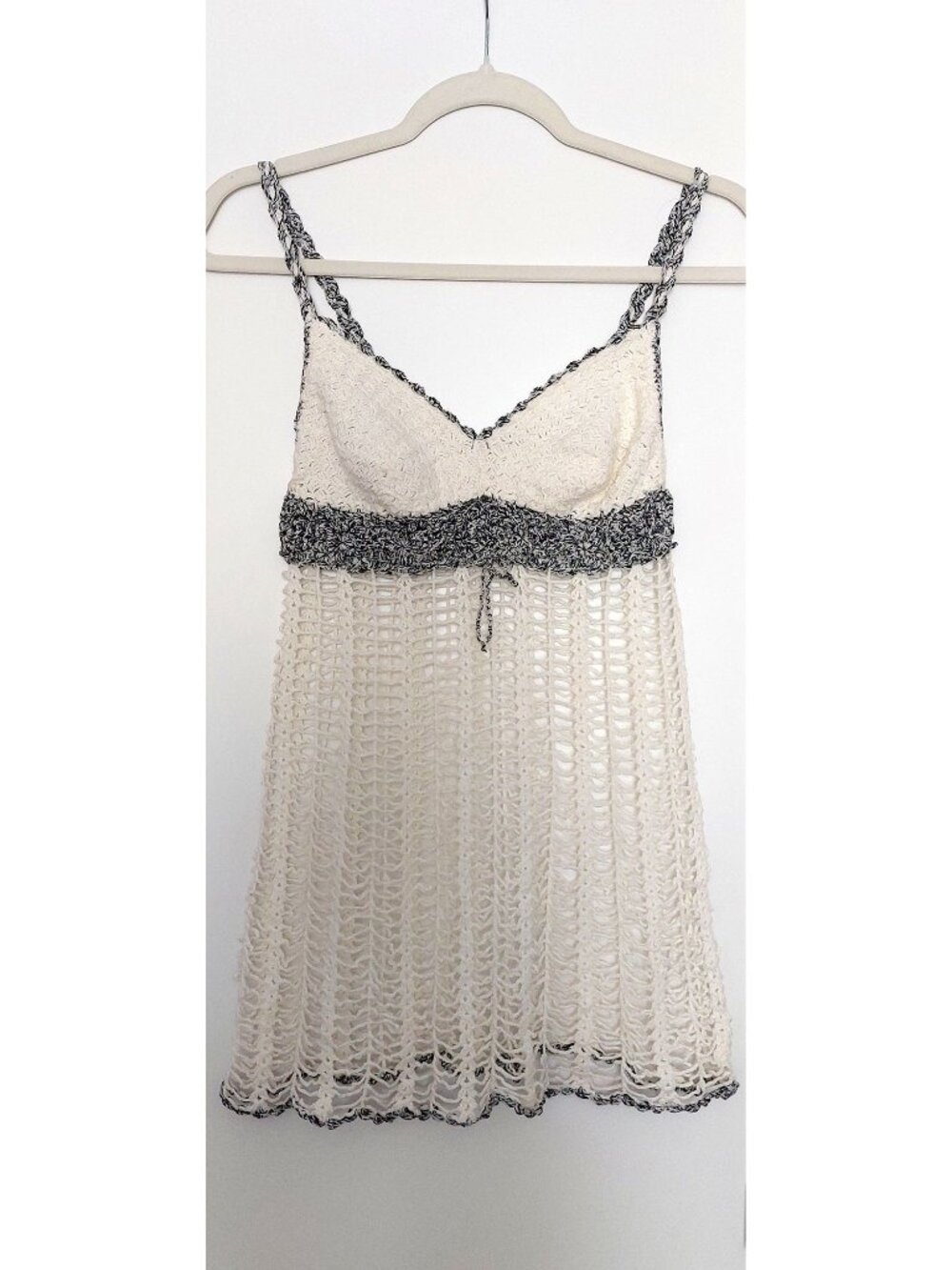 NWOT Babydoll Crochet Beach Cover-up Tank Dress